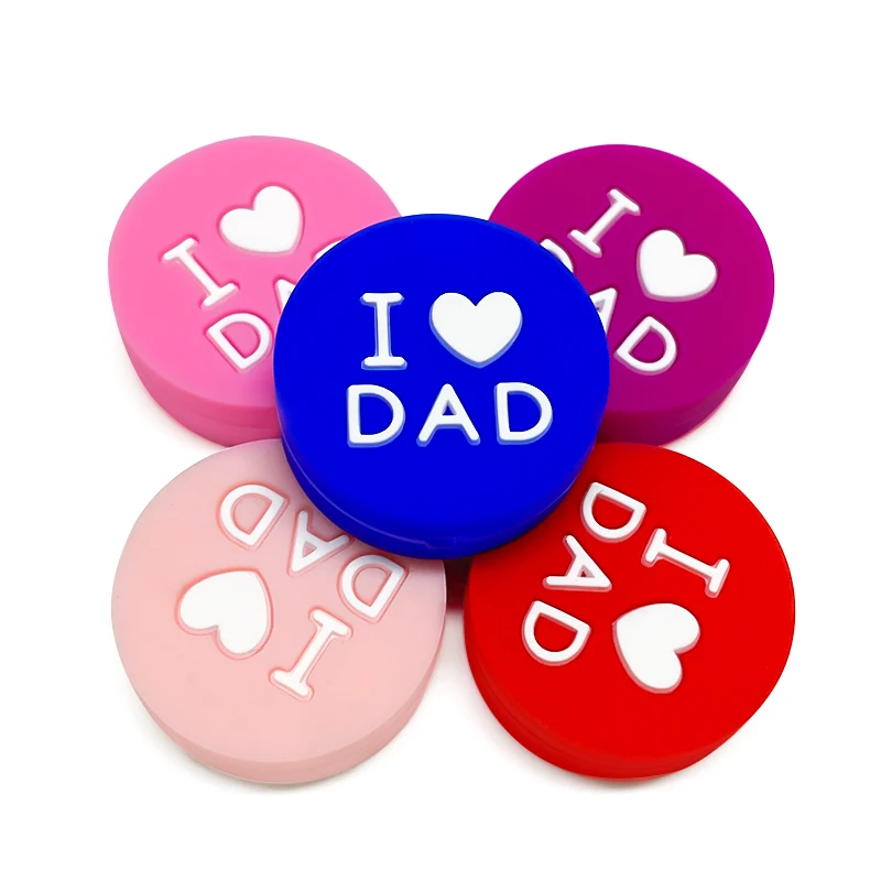10pcs Love DAD Silicone Beads Kids Teething Toddler Toys Food Grade Silicone Teethers DIY Pacifier Toy Accessories