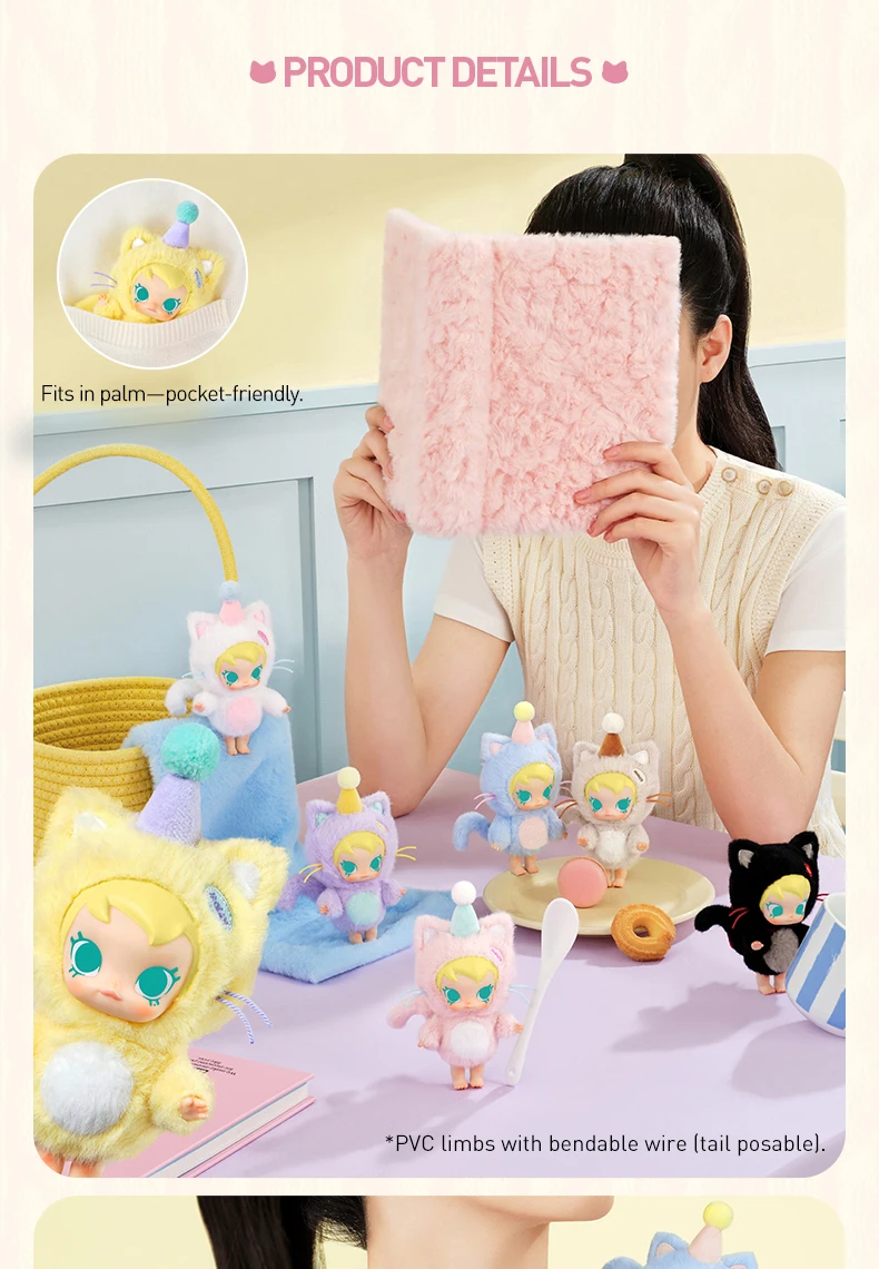 POP MART Baby Molly Pocket Friends Series-Vinyl Plush Pendant Blind Box 1PC/6PCS