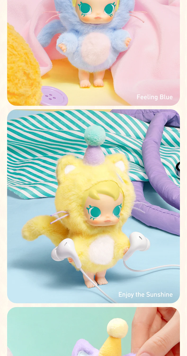 POP MART Baby Molly Pocket Friends Series-Vinyl Plush Pendant Blind Box 1PC/6PCS