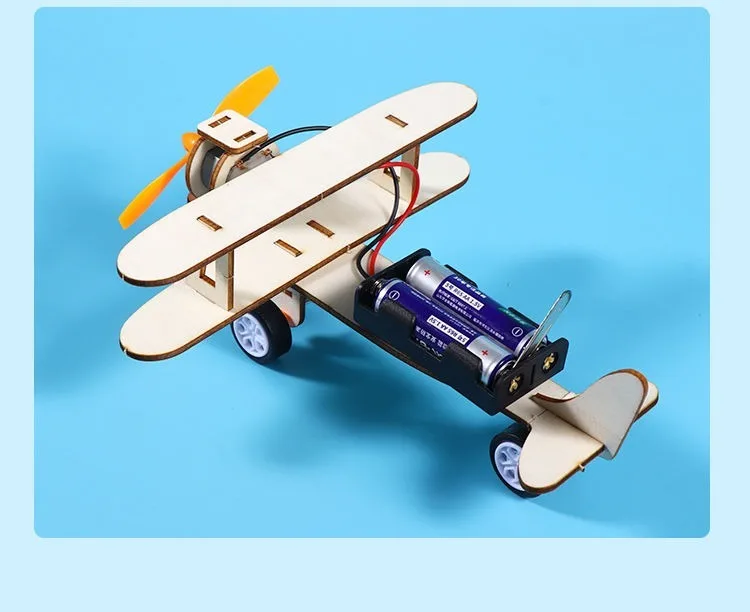 Sliding airplane model, children's Diy handcrafted assembly model, Diy 3d wooden jigsaw puzzle, educational toys, festival gifts