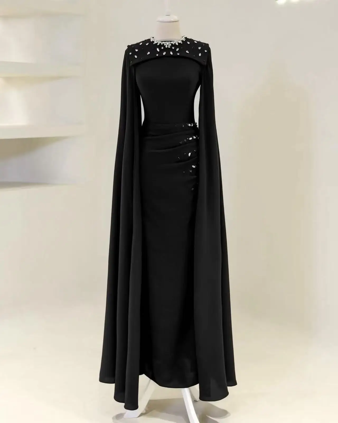 Eightale 2025 Burgundy Evening Dress Beaded Cape Sleeve Saudi Arabic Prom Party Dress Women Formal Gowns Customized