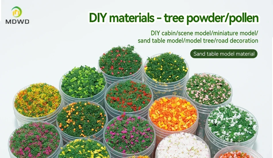 50ml 1-3mm Simulation bush grass sponge tree powder coarse grain flowers leaves diy military train model sand table scene layout
