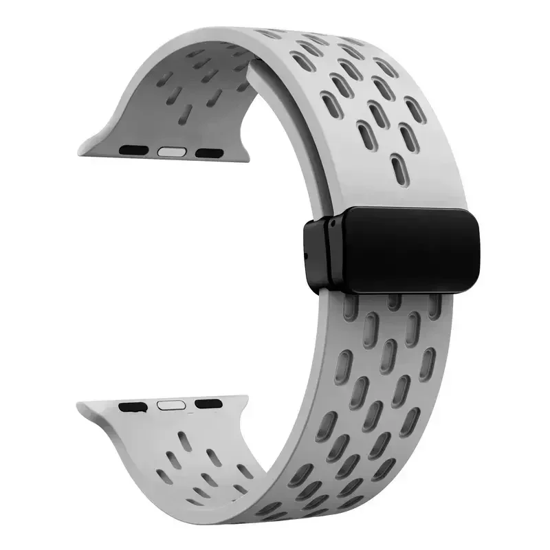 Magnetic Buckle band For Apple watch ultra 2 Strap 49mm 44mm 45mm 40mm 41mm 42 46 mm Silicone Bracelet Series 10 9 7 8 se 6 5 3