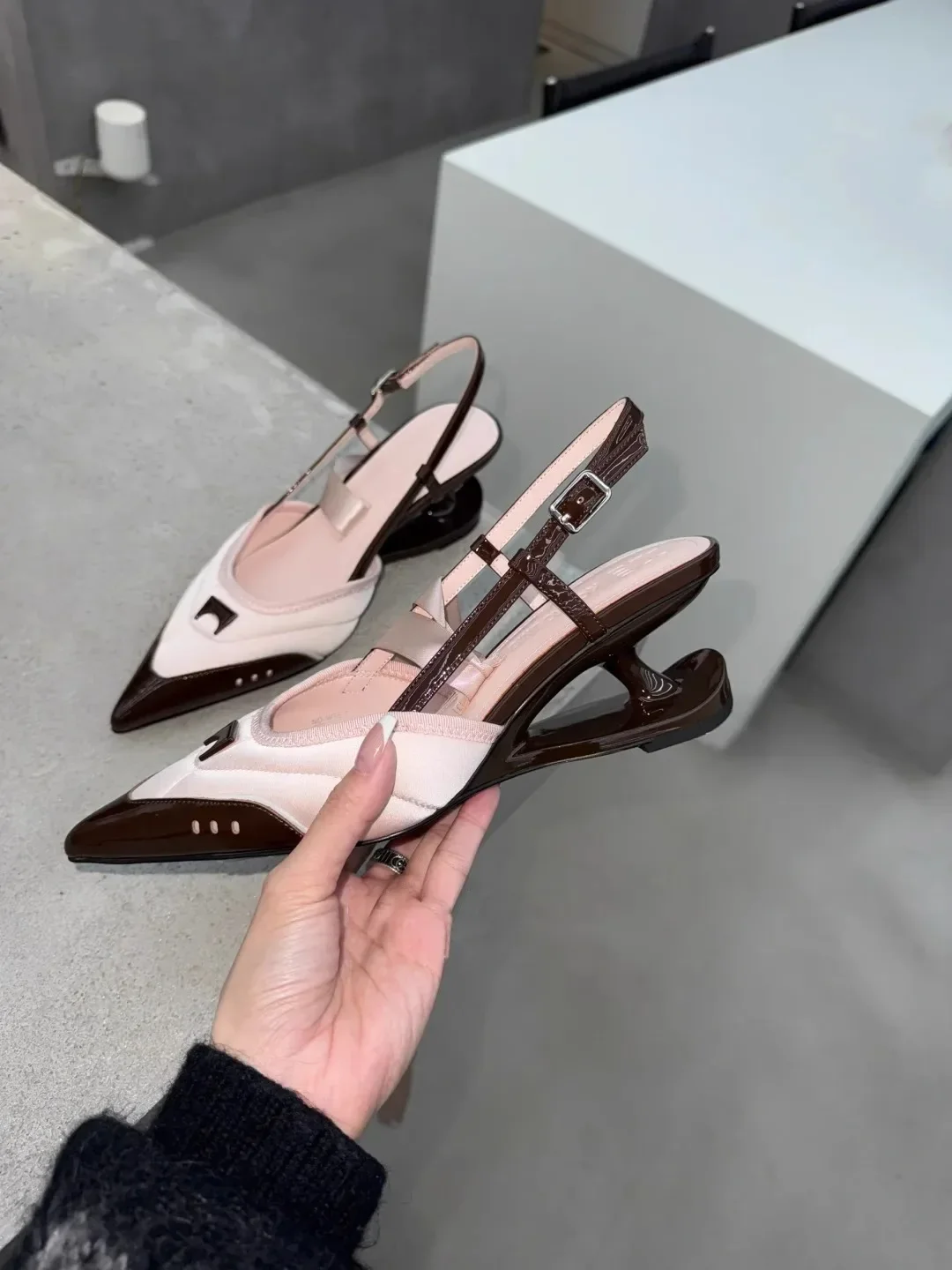 Mary Jane Bow Knot Slip On Strange Heel Sexy Lady Pumps 2025 New Pointed Toe All-Match Casual Shoes Sport Sneaker High Heels