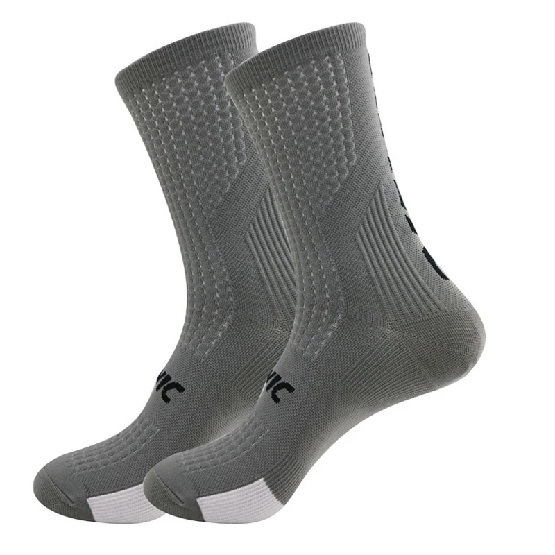 5 Pairs Cycling Socks Men Letter Breathable Bicycle Sport Running Socks Mid Tube Compression Outdoor Racing MTB Road Bike Socks