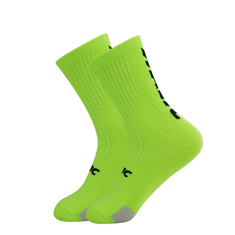 5 Pairs Cycling Socks Men Letter Breathable Bicycle Sport Running Socks Mid Tube Compression Outdoor Racing MTB Road Bike Socks