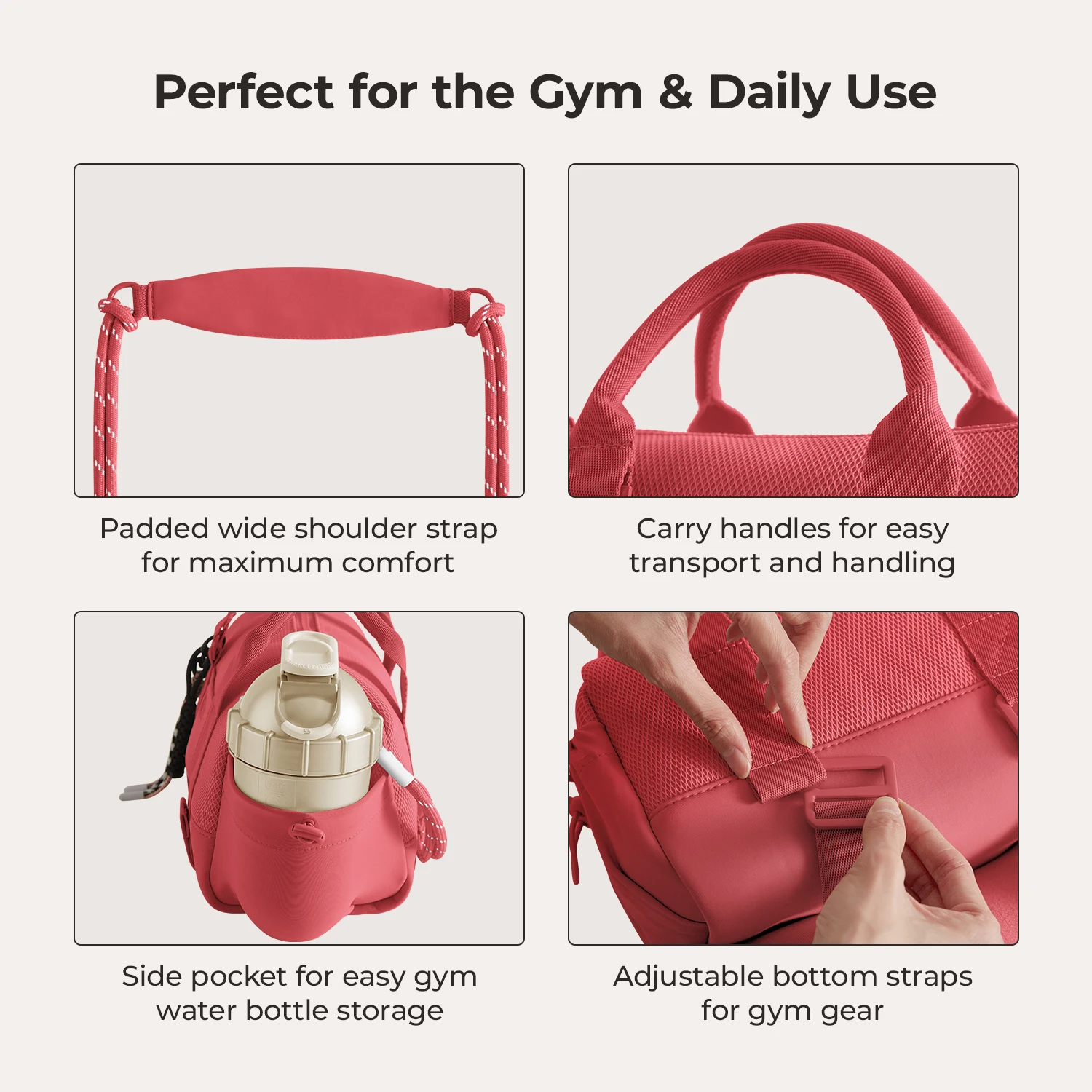 BAGSMART Boston Bag for Women Mini Duffel Shoulder Crossbody Bag Waterproof with Wet Pocket Gym Travel Daily Beach Weekender