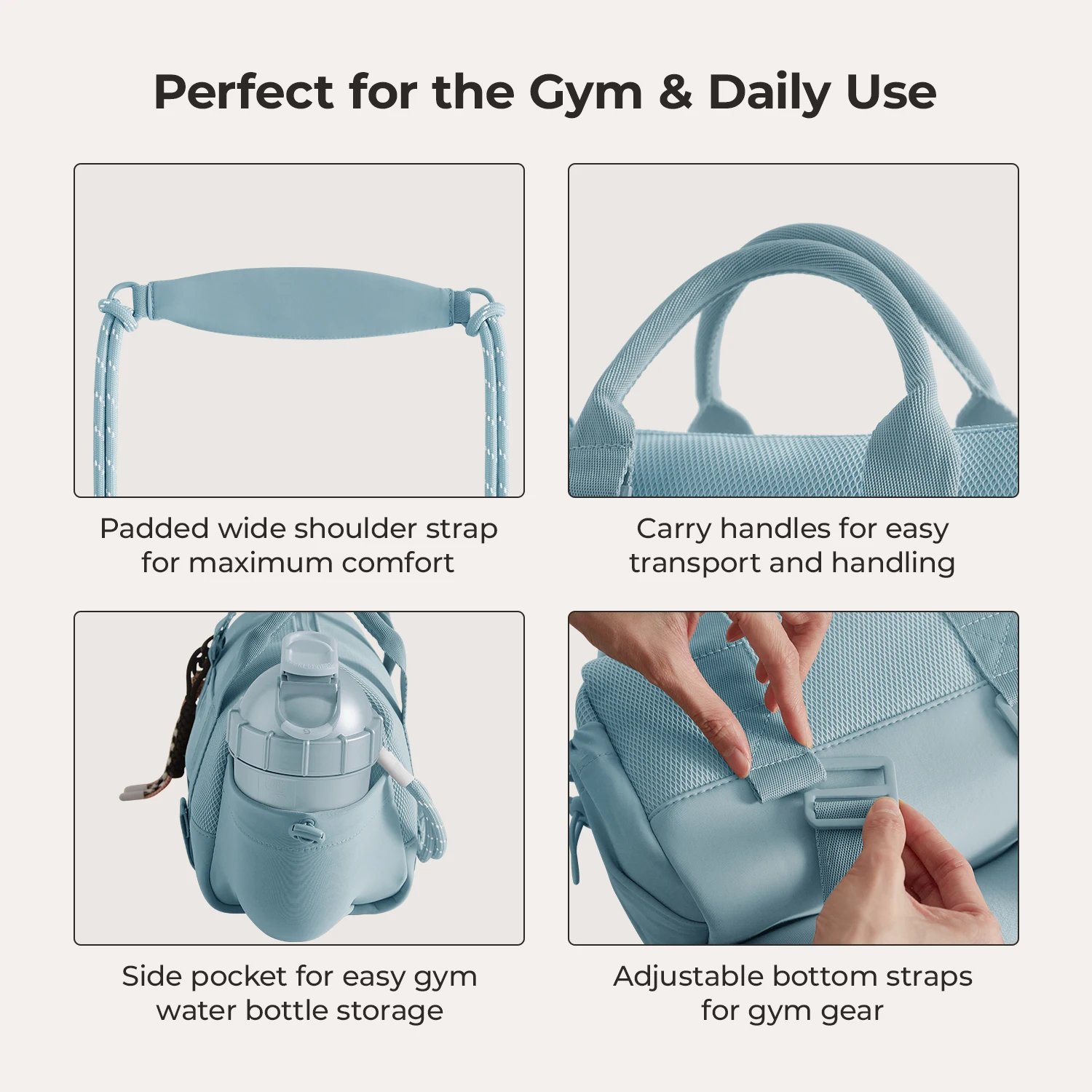 BAGSMART Boston Bag for Women Mini Duffel Shoulder Crossbody Bag Waterproof with Wet Pocket Gym Travel Daily Beach Weekender