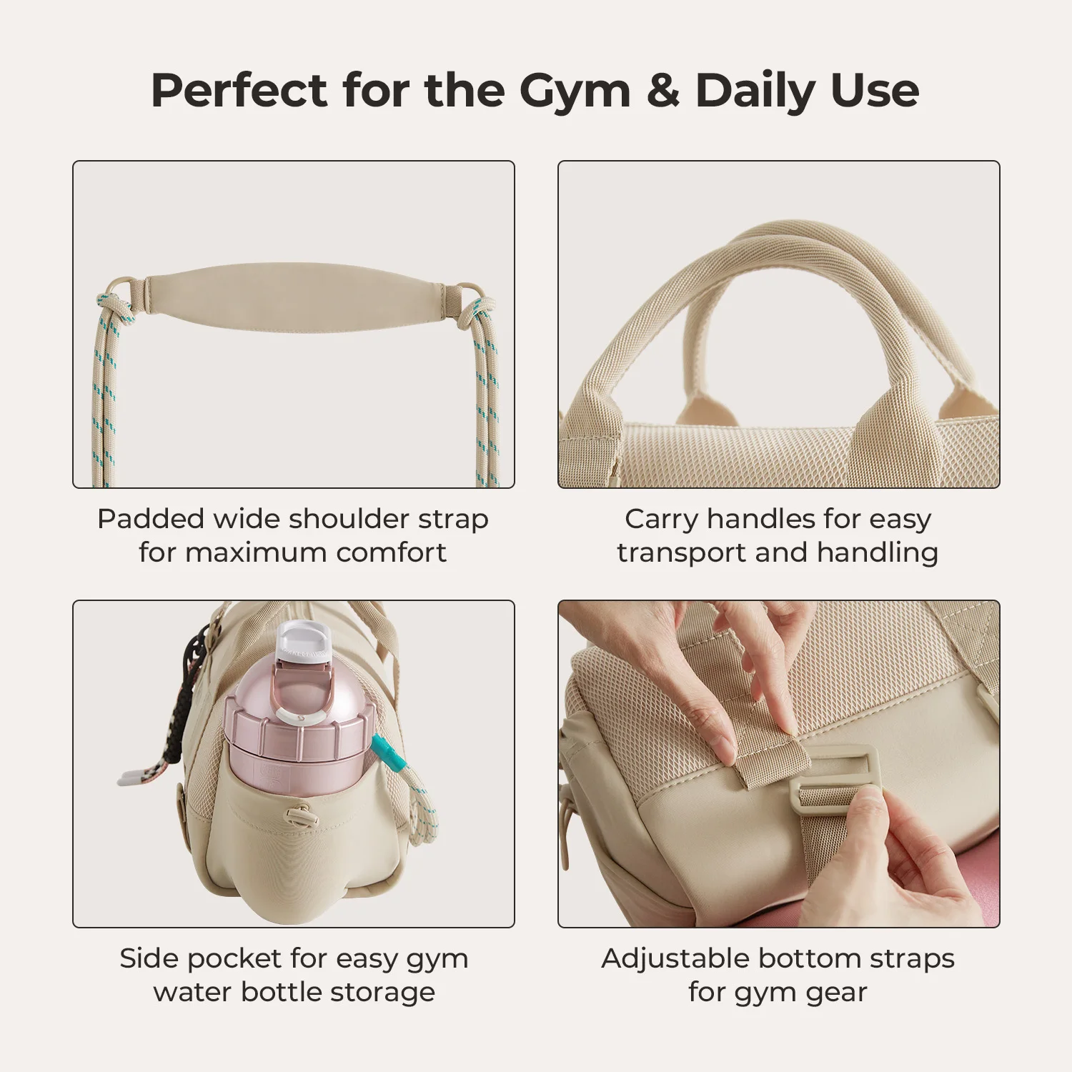 BAGSMART Boston Bag for Women Mini Duffel Shoulder Crossbody Bag Waterproof with Wet Pocket Gym Travel Daily Beach Weekender