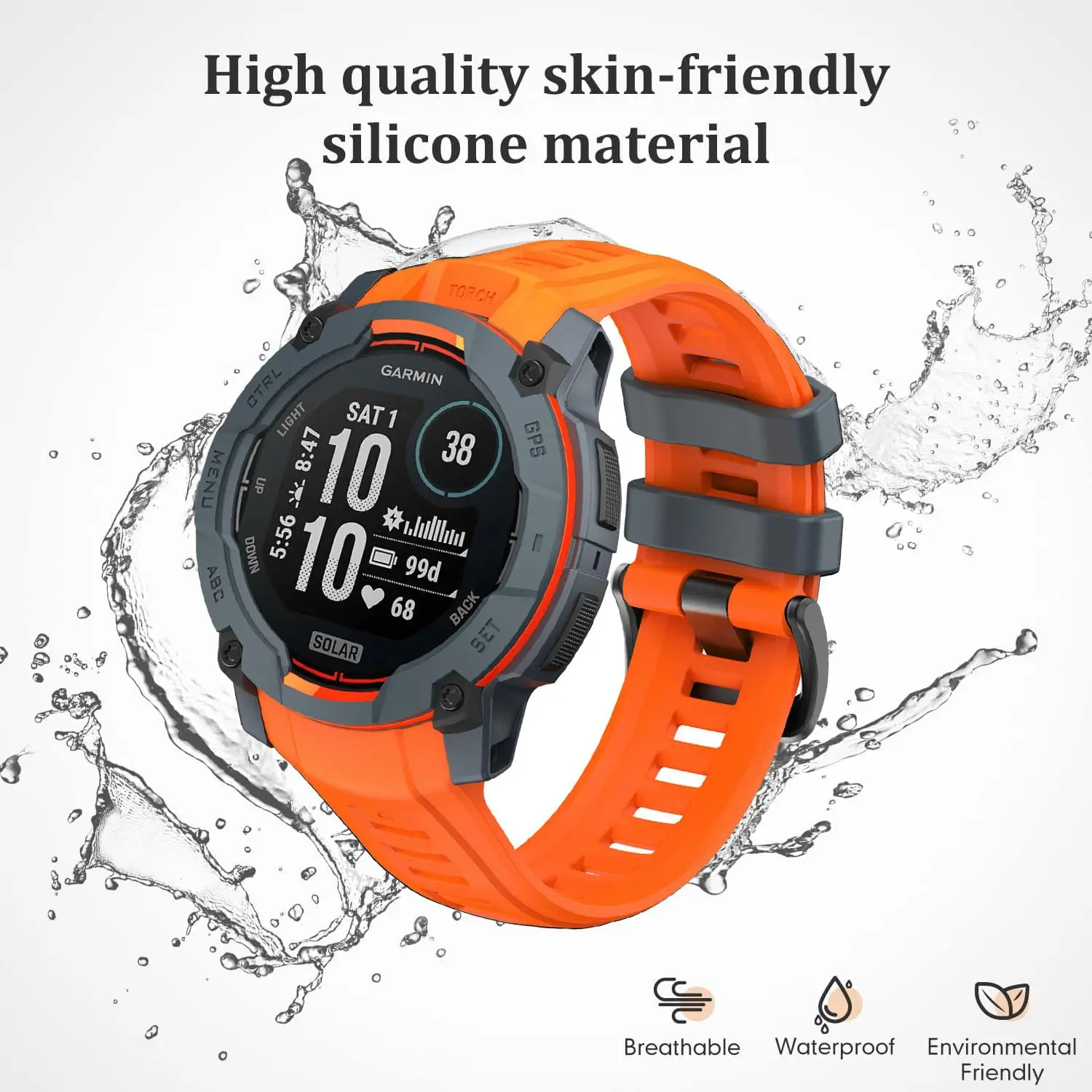 Original Silicone Strap for Garmin Instinct 3 45mm 50mm Accessories 22mm 26mm Sports Bracelet Correa for Garmin Instinct 3 Band