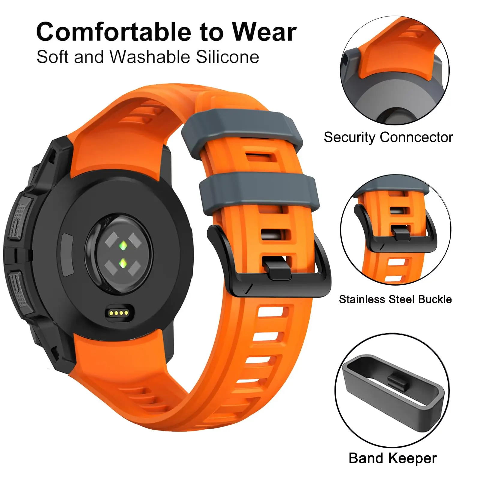 Original Silicone Strap for Garmin Instinct 3 45mm 50mm Accessories 22mm 26mm Sports Bracelet Correa for Garmin Instinct 3 Band