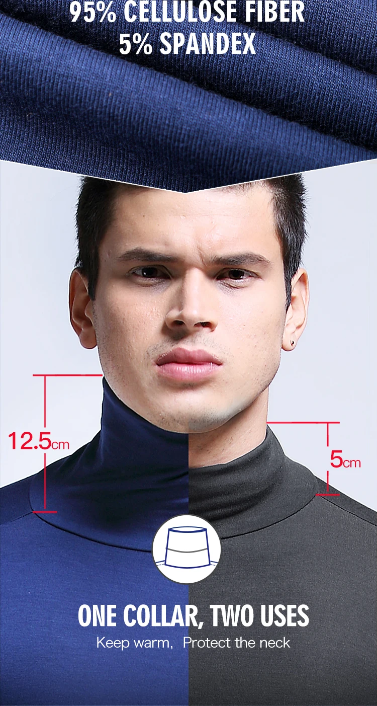 Men's thermal underwear in turtleneck lapel autumn thin Modal autumn and winter long-sleeved base shirt single slim-fit top