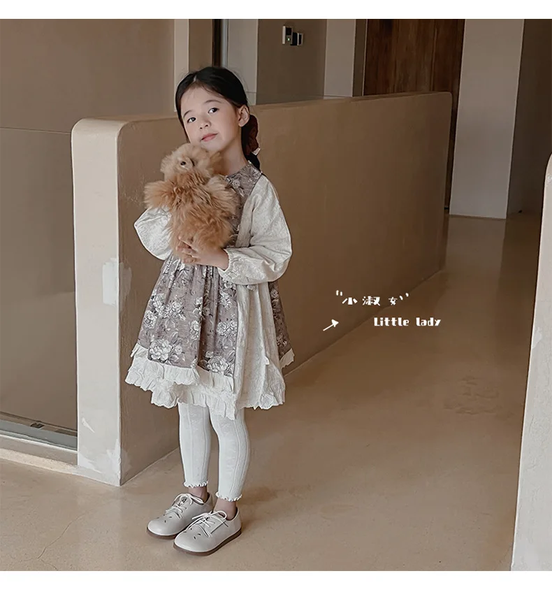 Spring Warm Girls Pants Solid Color Cotton Baby Leggings Lace Flower Skinny Pants Girl Leggings Children Trousers