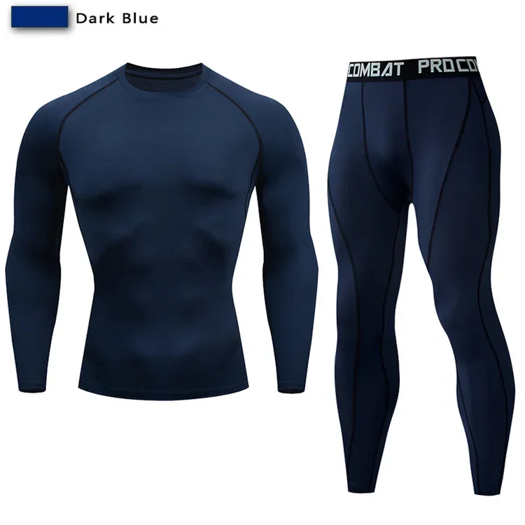 2pcs Men Compression Sportswear Suit Elastic Training Sports Yoga Sets Workout Jogging Fitness Clothing Tracksuit Pants Sporting