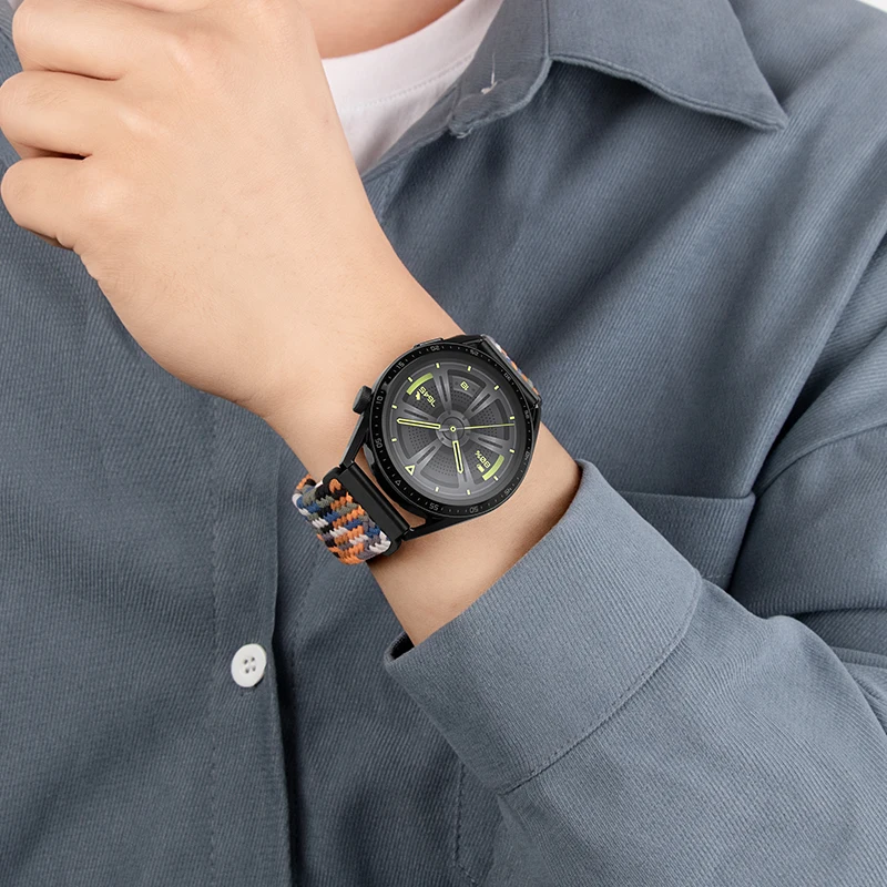 20mm 22mm Nylon Braided Strap for Samsung Galaxy Watch 7 6 5 4 Strap Magnetic Band for Huawei Watch GT6 5Pro GT4 3Pro 46mm Strap