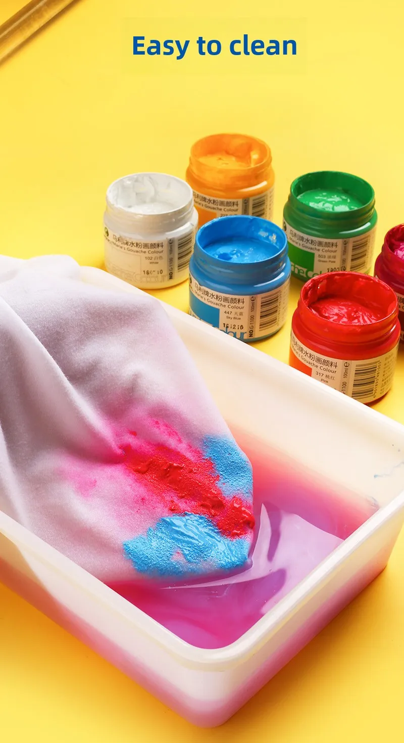Gouache Paint Set 24 Colors 100ml Canned Water Topography Gouache Paint Art Painting Supplies 300ml Gouache