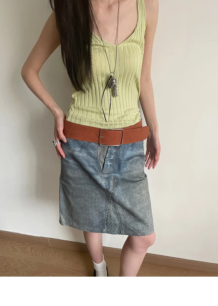 Vintage Marbled Brown Wide Belt For Women Waist Belt With Decorative Design For Skirts And Shirts Exclusive Minimalist Style