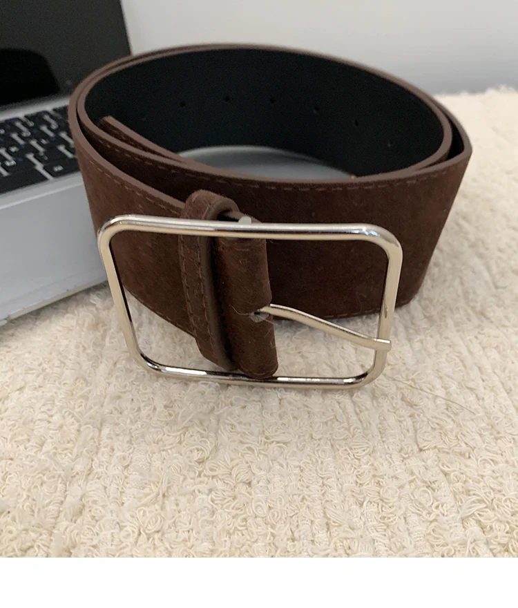 Vintage Marbled Brown Wide Belt For Women Waist Belt With Decorative Design For Skirts And Shirts Exclusive Minimalist Style