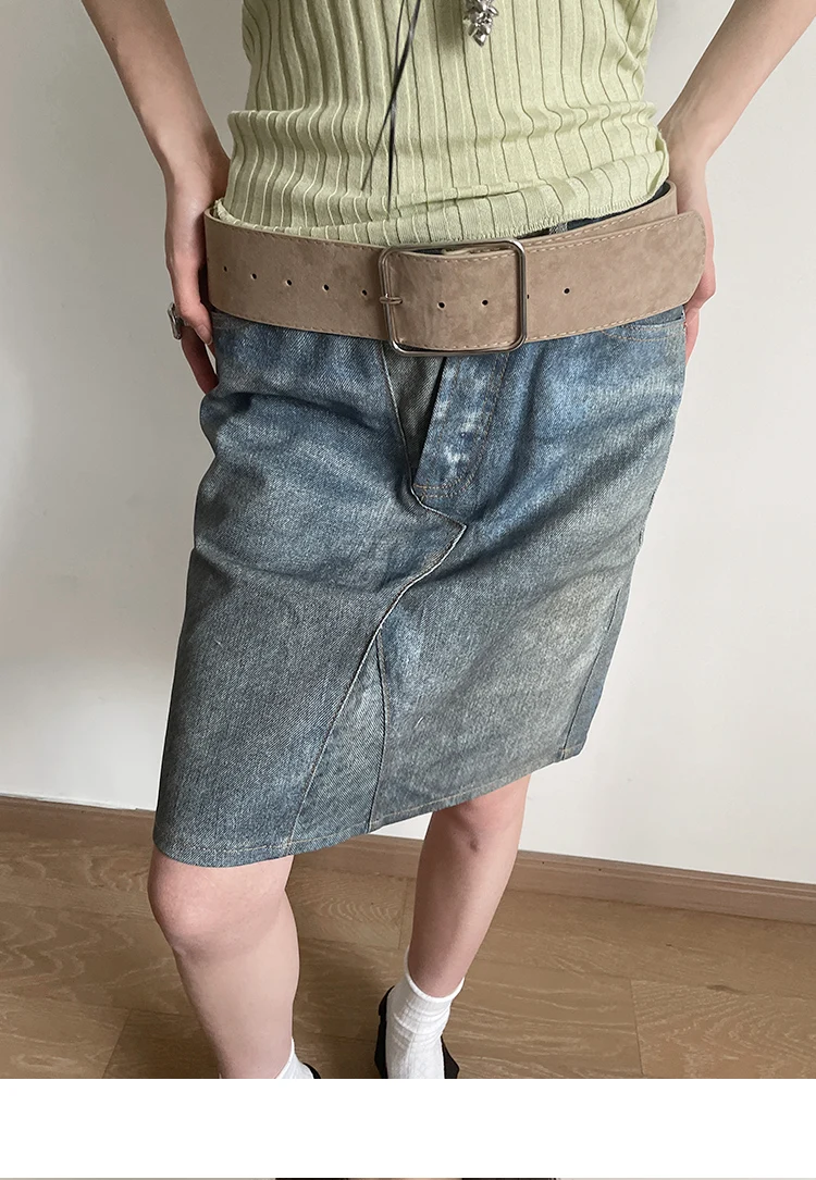 Vintage Marbled Brown Wide Belt For Women Waist Belt With Decorative Design For Skirts And Shirts Exclusive Minimalist Style