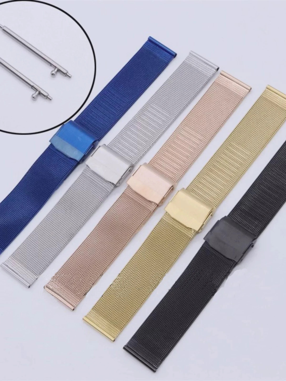 Mesh Belt Stainless Steel Watch Band Bracelet 12mm 13mm 14mm 15mm16mm 17mm 18mm 20mm 22mm Unisex Replacement Strap Accessor