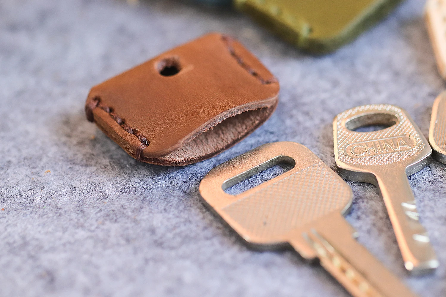 Vintage Handmade Leather Car Keychain - Universal Genuine Leather Case, Personalized Craft Gift In Stock