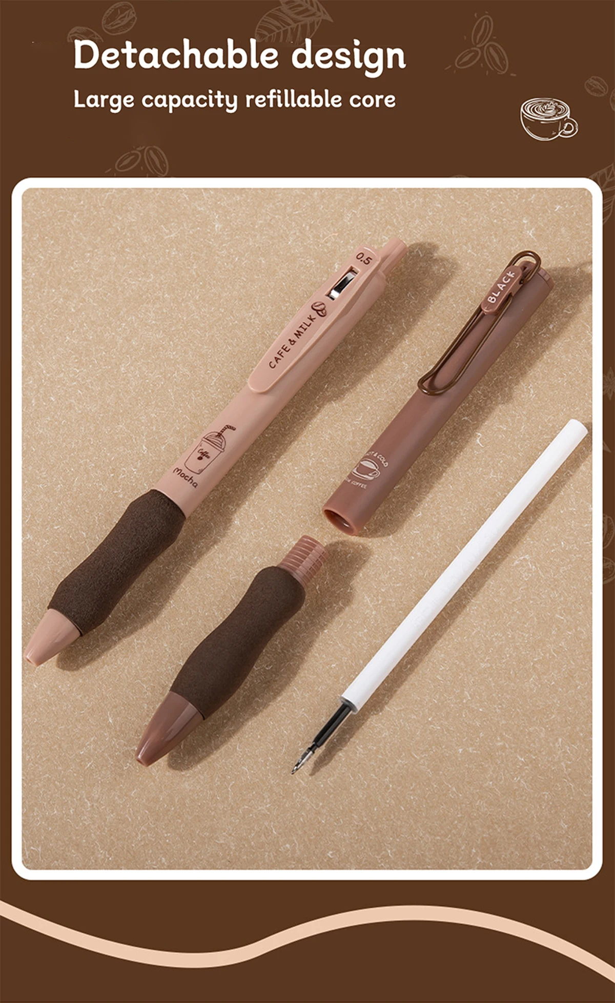 5pcs/set Kawaii 0.5mm Quick-drying Neutral Pen ST Pen Head High-value Gel Pen School Student Office Stationery Supplies
