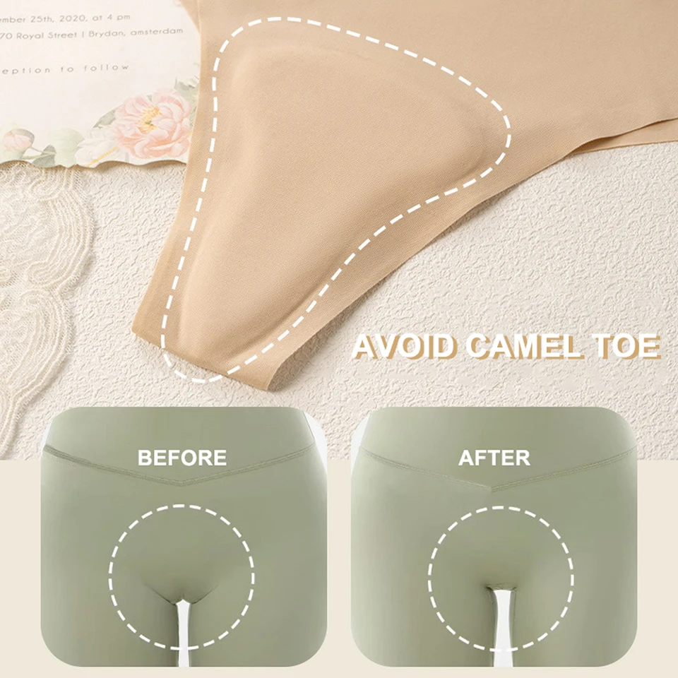 3Pcs Avoid Camel Toe Panties Seamless Thong Panties Camel Toe Concealer Cover Cameltoe Prevention Underwear Anti Cameltoe Briefs