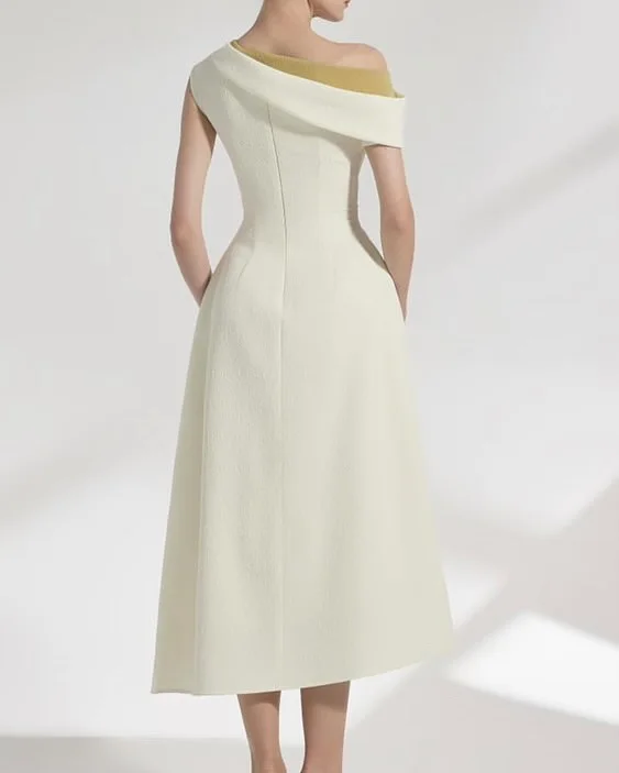 Meetlove White Sleeveless A Line Ankle Length One-shoulder Evening Dresses Simple Sequin Customized 2025