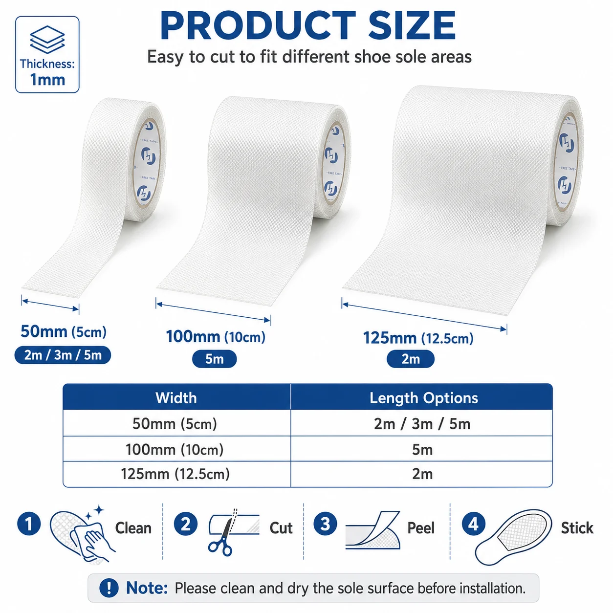 Sole Tape Sticker Transparent Anti-slip for Sneaker Outsoles Protect Shoe from Wear Tear Sport Shoes Soles Replacement