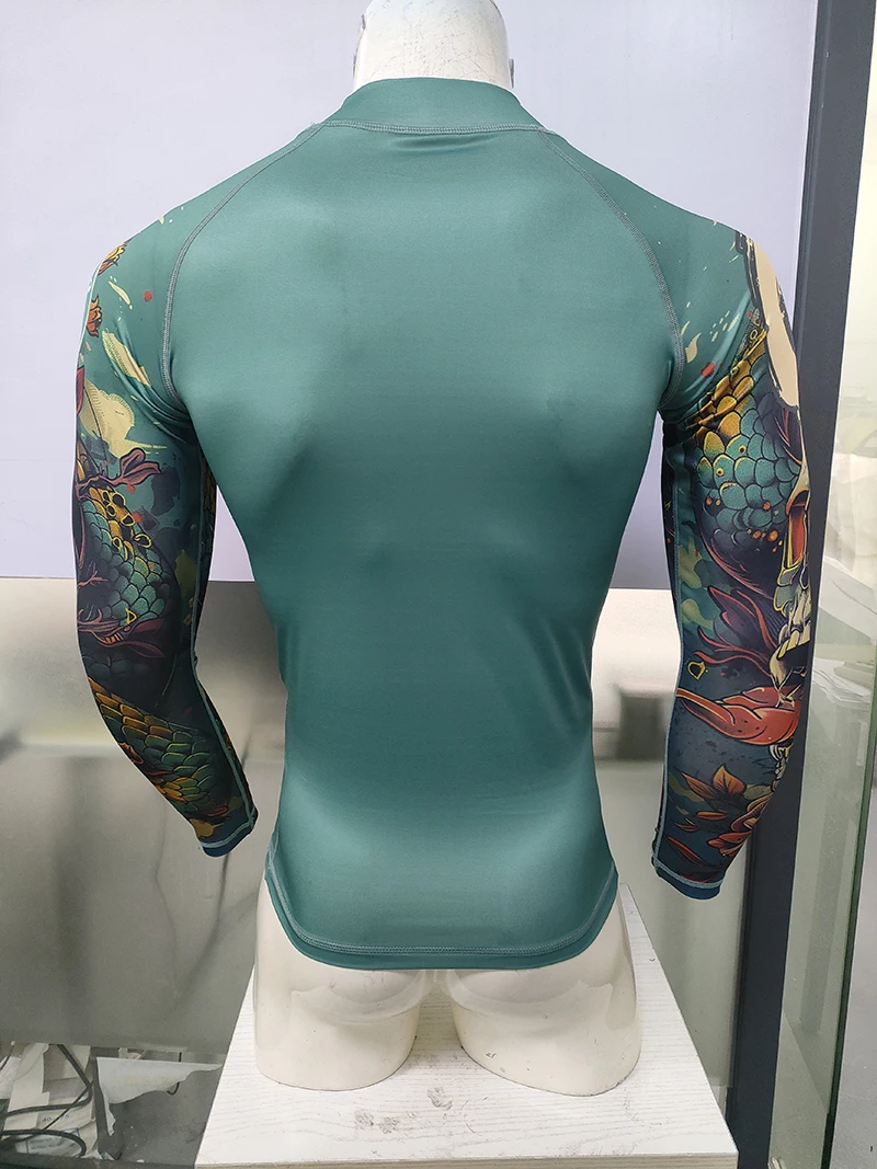 High Elasticity Couple UPF 50+ Long Sleeve Rash Guard Men Quick Dry Surf Shirt Sun Protection Swimwear for Swimming Beach Sports