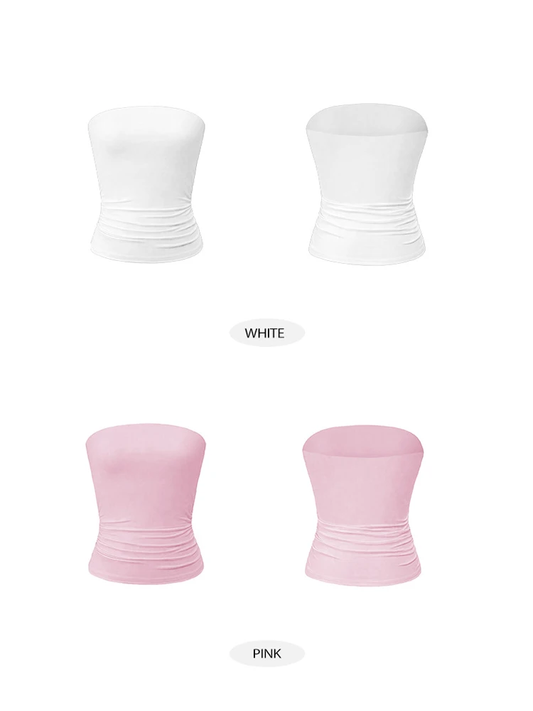 2025 Spring Summer New Cross-border Amazon Europe and America Y2KSexySolid Color Open-back Knit Strapless Top Women's