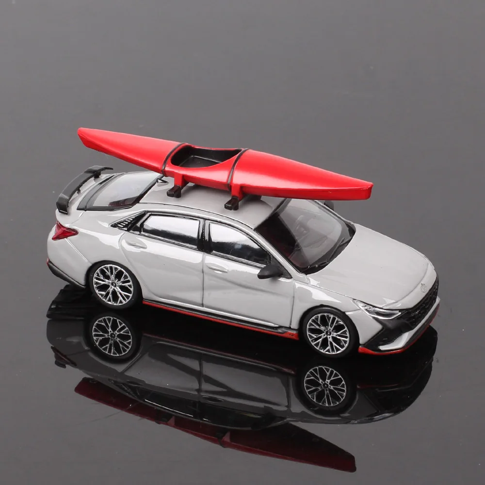 CM 5pcs/set Car Roof Accessories For 1/64 Model Cars Toy Miniatures Plastic Luggage Box Rack Kayaking Sledding Bicycle