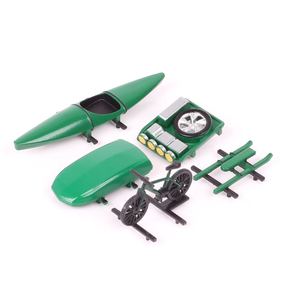 CM 5pcs/set Car Roof Accessories For 1/64 Model Cars Toy Miniatures Plastic Luggage Box Rack Kayaking Sledding Bicycle