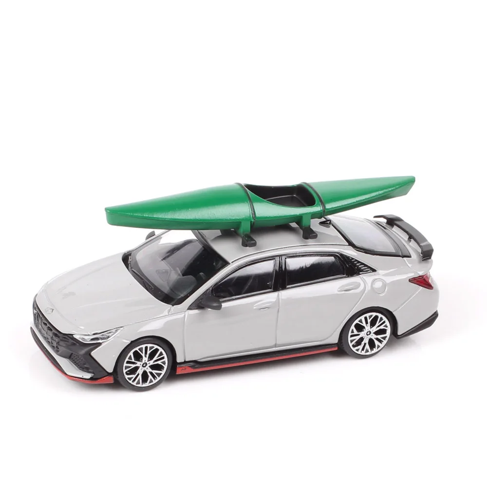 CM 5pcs/set Car Roof Accessories For 1/64 Model Cars Toy Miniatures Plastic Luggage Box Rack Kayaking Sledding Bicycle