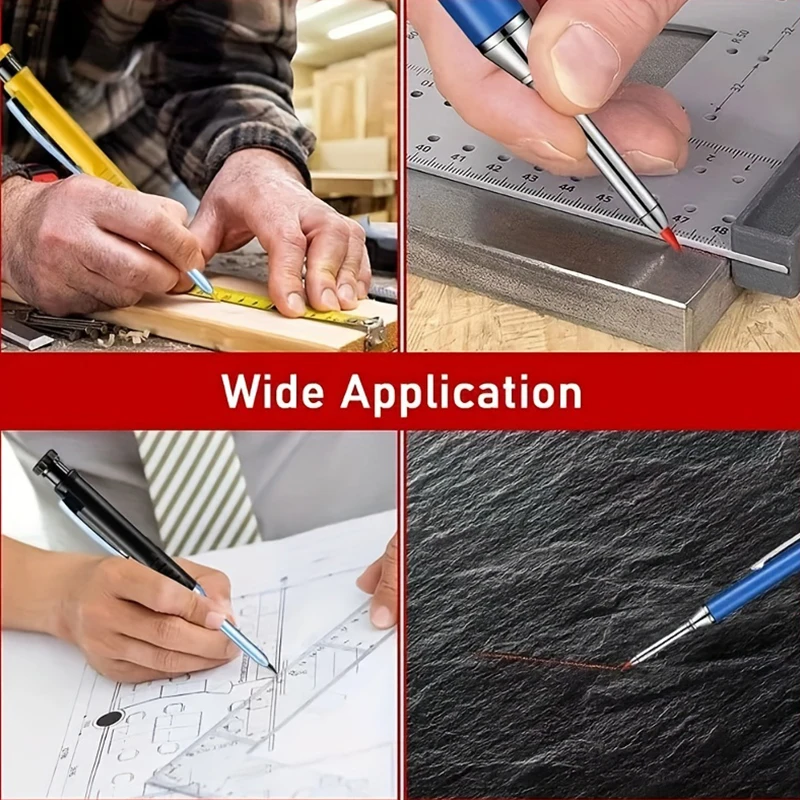 2.8mm Replacement Pencil Lead Rotate Out the cores Design Black,Colored Woodworking Pencil core Deep Hole Lead Marking Tool
