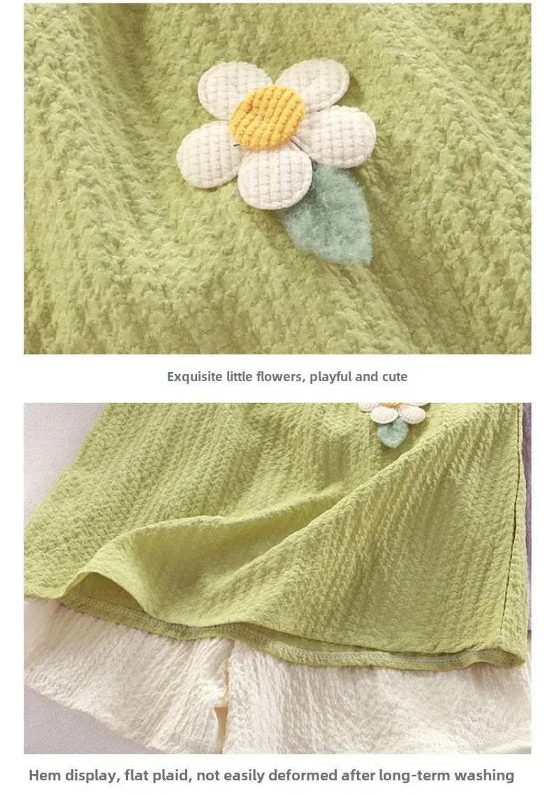 New Girl Set Summer New Korean Fashionable Floral Vest Shorts Daily Wear Two-piece Set Kids Clothes Girls
