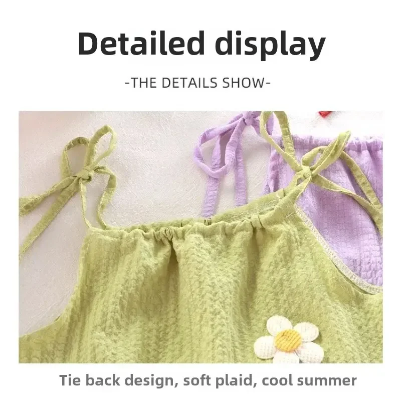 New Girl Set Summer New Korean Fashionable Floral Vest Shorts Daily Wear Two-piece Set Kids Clothes Girls