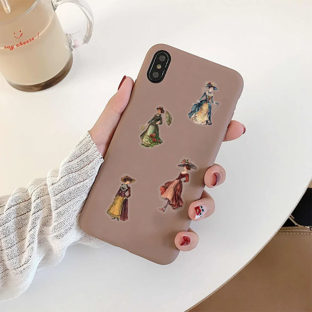 50PCS Vintage European and American Character Stickers for Mobile Phones, Laptops, Cups, Photo Frames, DIY Decorative Stickers