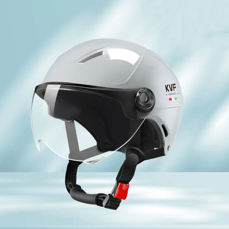 New Motorcycle Helmet MEN Woman Electric Motor Car Scooter Bike Open Face Half Helmet Anti Safety Hat Bicycle Cap With Goggles