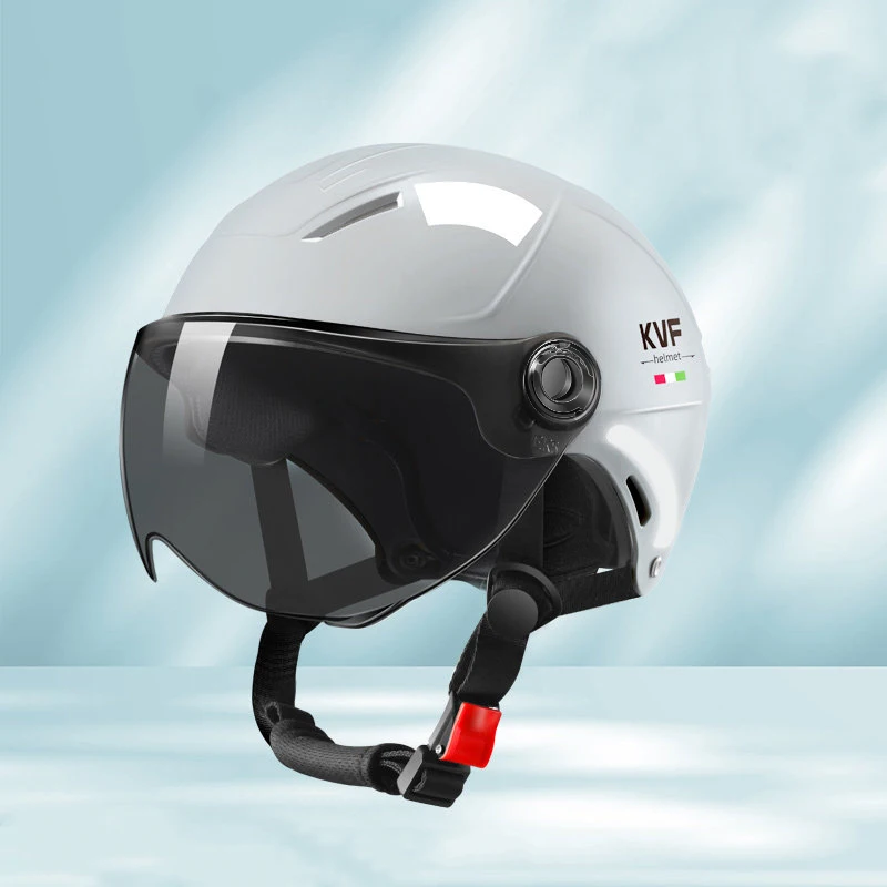 New Motorcycle Helmet MEN Woman Electric Motor Car Scooter Bike Open Face Half Helmet Anti Safety Hat Bicycle Cap With Goggles