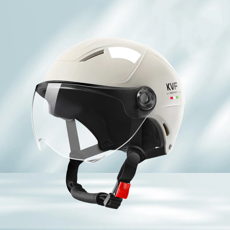 New Motorcycle Helmet MEN Woman Electric Motor Car Scooter Bike Open Face Half Helmet Anti Safety Hat Bicycle Cap With Goggles