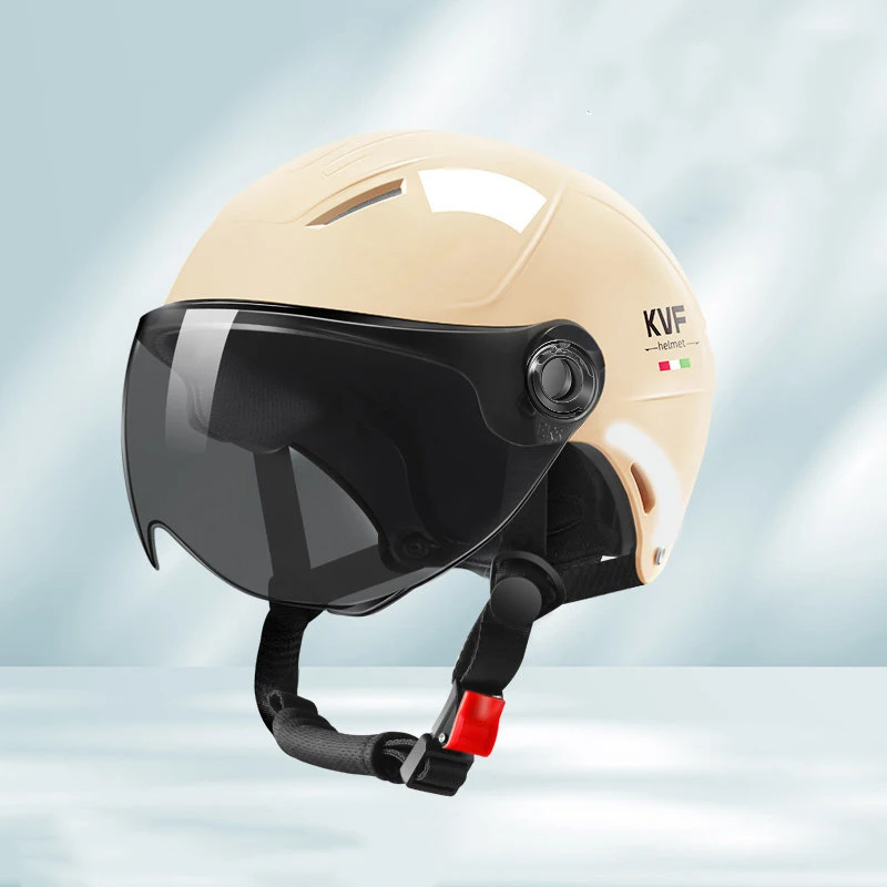 New Motorcycle Helmet MEN Woman Electric Motor Car Scooter Bike Open Face Half Helmet Anti Safety Hat Bicycle Cap With Goggles