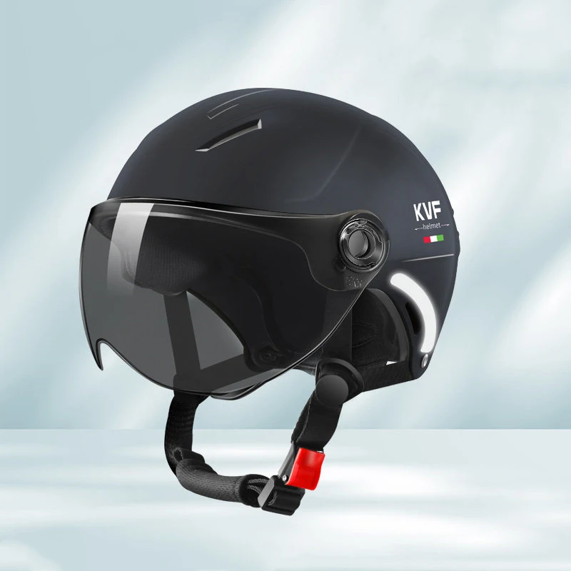 New Motorcycle Helmet MEN Woman Electric Motor Car Scooter Bike Open Face Half Helmet Anti Safety Hat Bicycle Cap With Goggles