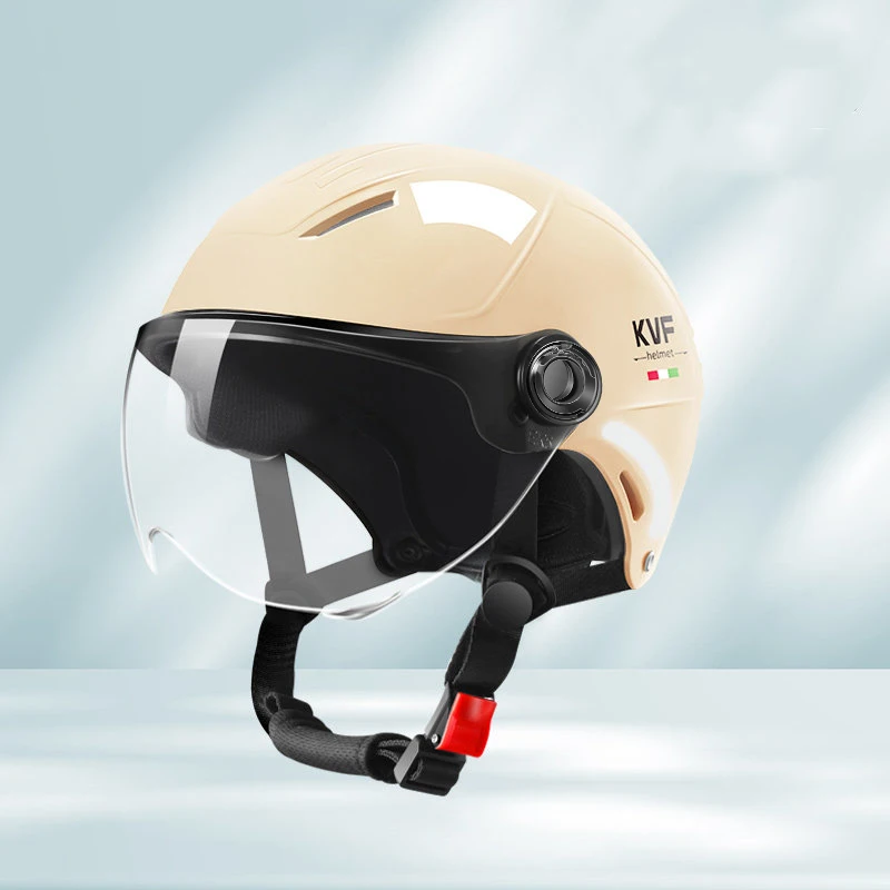 New Motorcycle Helmet MEN Woman Electric Motor Car Scooter Bike Open Face Half Helmet Anti Safety Hat Bicycle Cap With Goggles