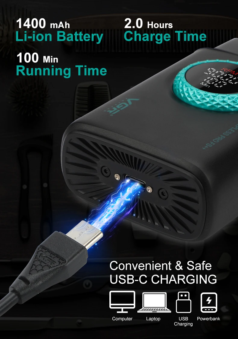 VGR 977 377 new hair trimming set, high-end men's hair clipper, intelligent shaver, whitening device, multifunctional electric c