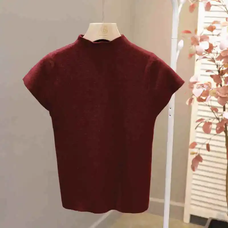 New Woman Clothing Short Sleeve T-shirt Slim Fit Tops Female O-Neck Knitted Sheath Tee Shirt Street Wear Sex Sporty 2026 Y2K