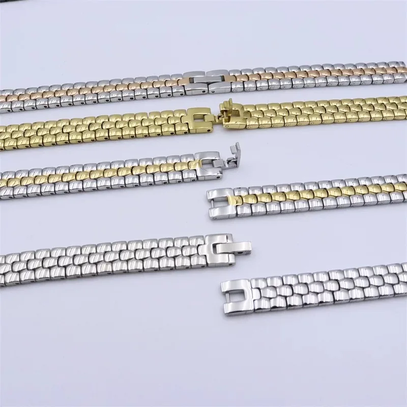 6mm 8mm 10mm 12mm 14mm 16mm For Any Brand Women Stainless Steel Watch Band Strap Ceramic Watchband Rose Gold Mesh Belt Bracelet