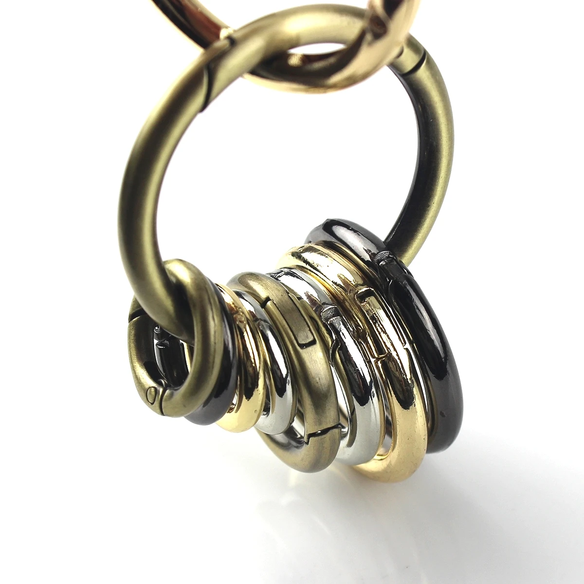 Metal Spring Gate O Ring Openable Keyring Leather Craft Bag Belt Strap Buckle Trigger Snap Clasp Clip Connector DIY Accessory