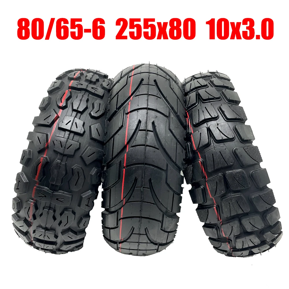 TUOVT Tyre 80/65-6 255x80 Inner Outer Tube 10x3.0 Tubeless Tire for Electric Scooter Kugoo M4 Pro Grace 10 Zero 10X