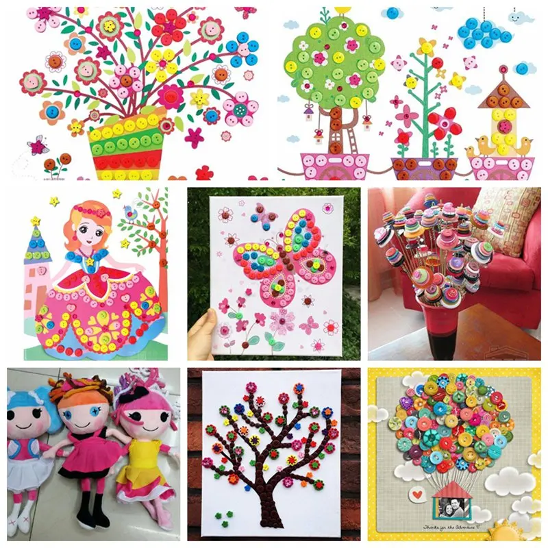 20/50/100pcs Mix Shape Multicolor Diy Scrapbooking Cartoon Buttons Plastic Children's Garment Sewing Notions